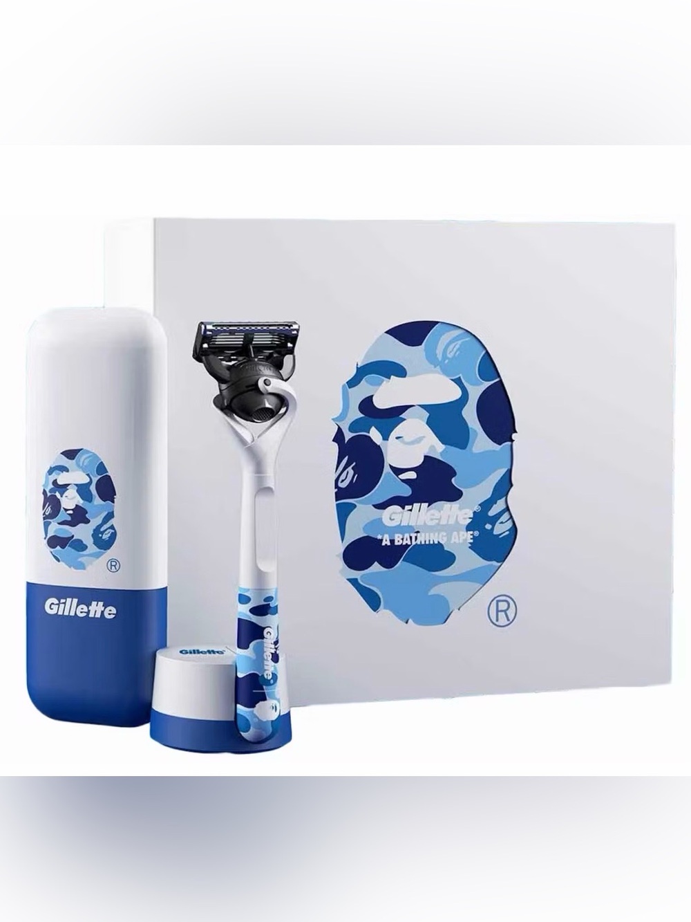 BAPE × Gillette Limited Edition Razor (Large Box Set, 4 Spare Razors)